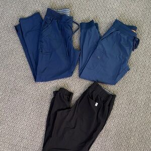 Set of Blue and Black Scrub Pants